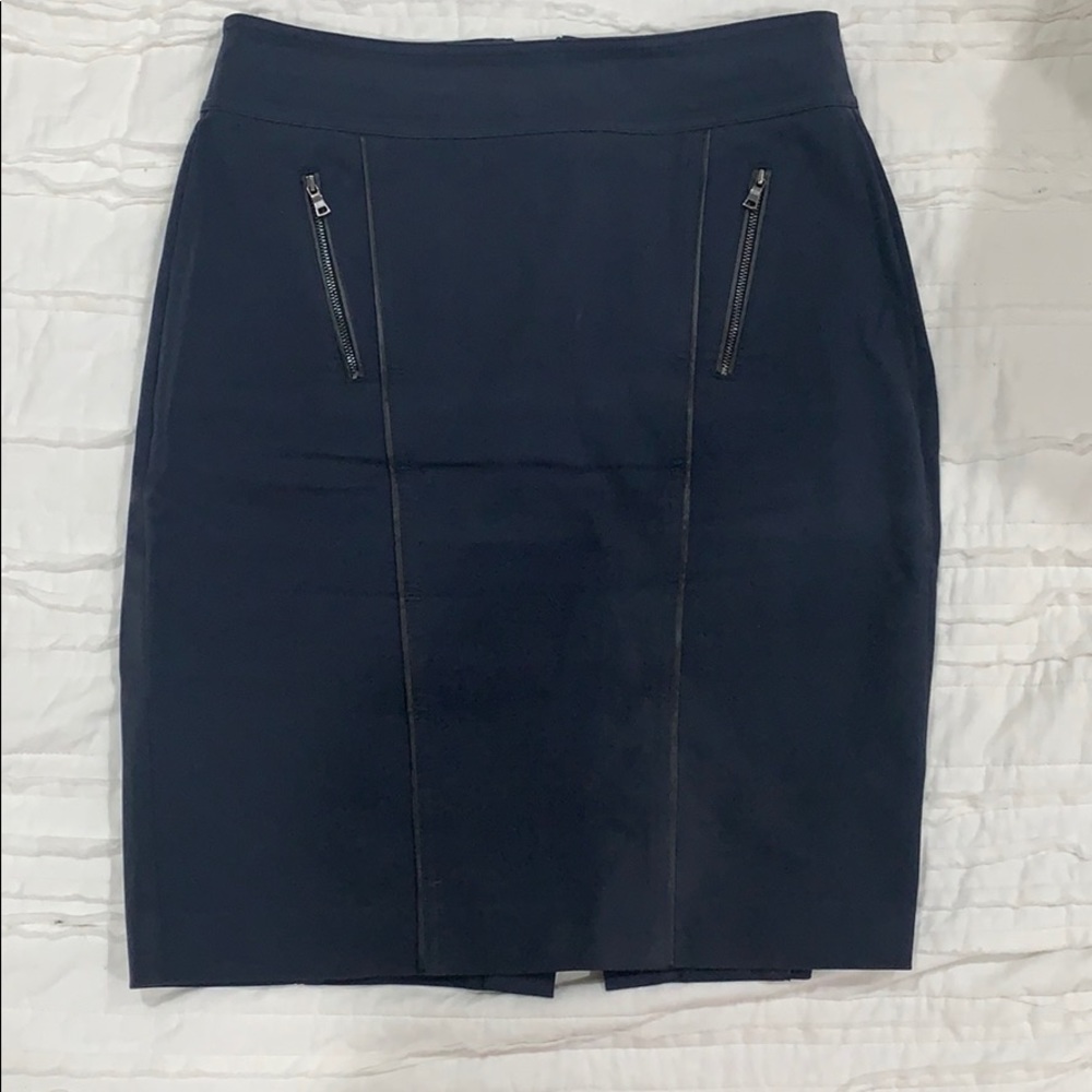 Anne Taylor Navy Blue Pencil Skirt, Size 4Tall